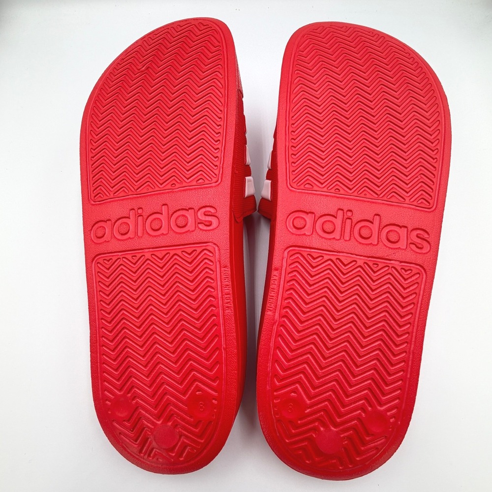 adidas Adilette Shower Slides Mens 8 Womens 9 Red GZ5923 Cloudfoam Sandals *NEW* - Picture 11 of 12